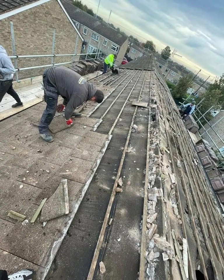 Roof strip and re-felt in progress in Budleigh Salterton